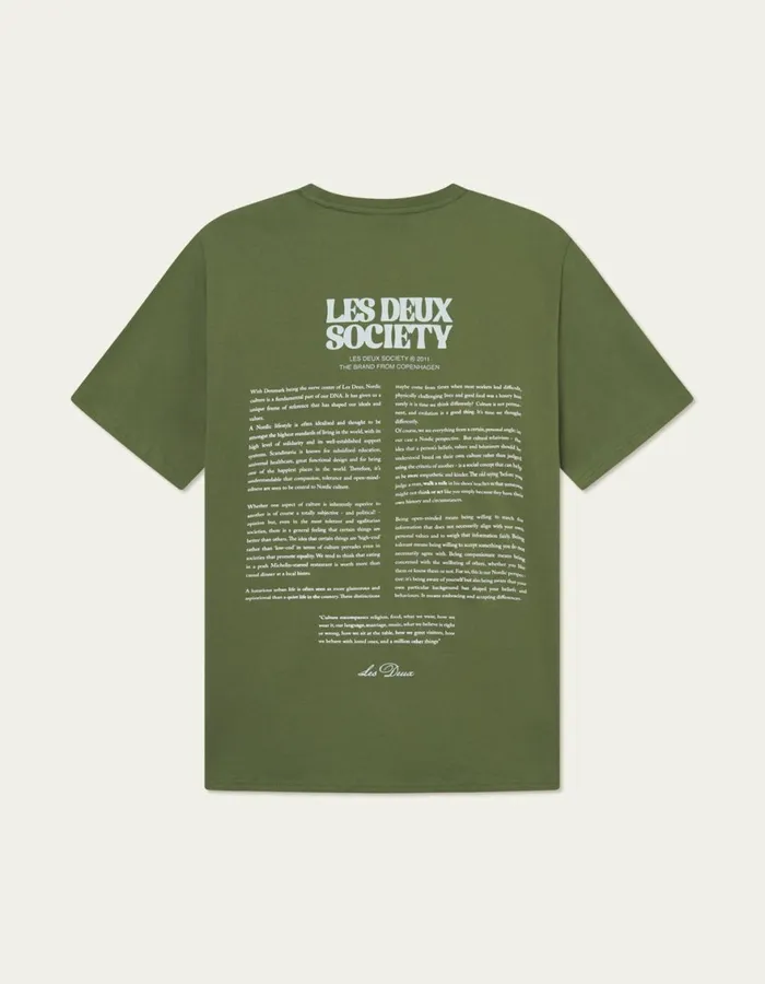 Tshirts Men Les Deux Society TShirt 8211 Chive GreenSmoke Green