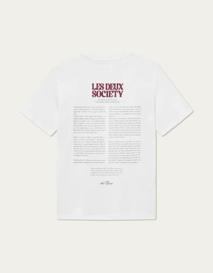 Tshirts Men Les Deux Society TShirt 8211 WhiteBeet Red