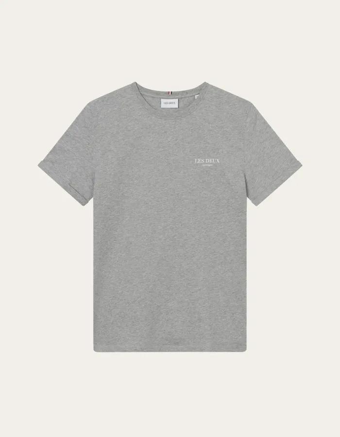 Tshirts Men Les Deux Toulon TShirt 8211 Light Grey MelangeWhite