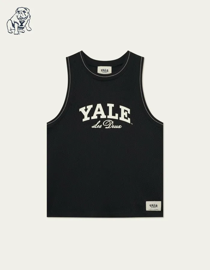 Tshirts Men Les Deux Yale Printed Mesh Tanktop 8211 BlackBlack