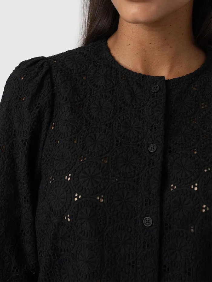 Tabitha Blouse 8211 Black Broderie Black Broderie Women Saint And Sofia Blouses and Shirts