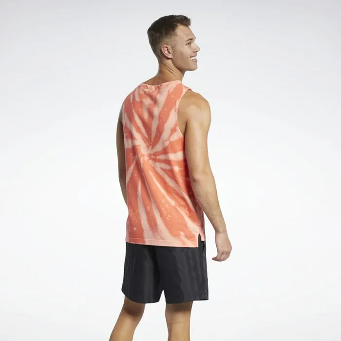 Tank Tops Mens Reebok Classics TieDye Tank Top Semi Orange Flare