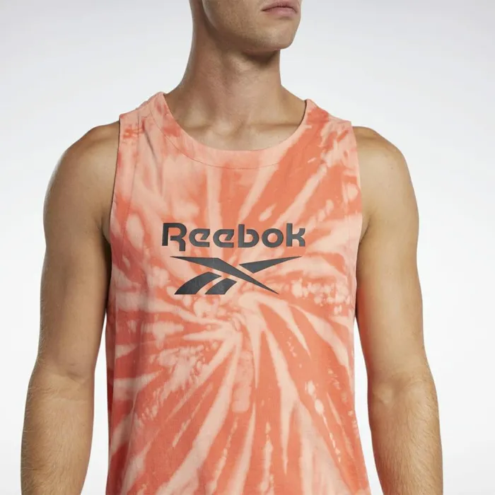 Tank Tops Mens Reebok Classics TieDye Tank Top Semi Orange Flare