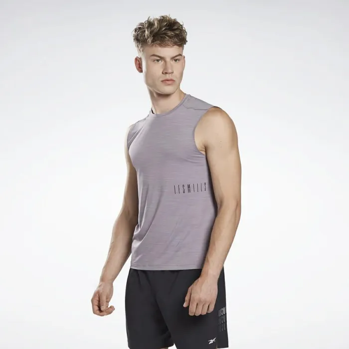 Tank Tops Mens Reebok LES MILLS ACTIVCHILL Sleeveless Tee Gravity Grey