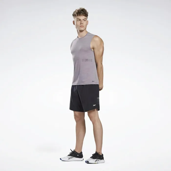 Tank Tops Mens Reebok LES MILLS ACTIVCHILL Sleeveless Tee Gravity Grey