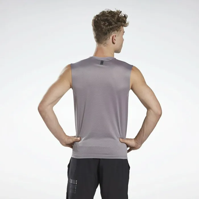 Tank Tops Mens Reebok LES MILLS ACTIVCHILL Sleeveless Tee Gravity Grey