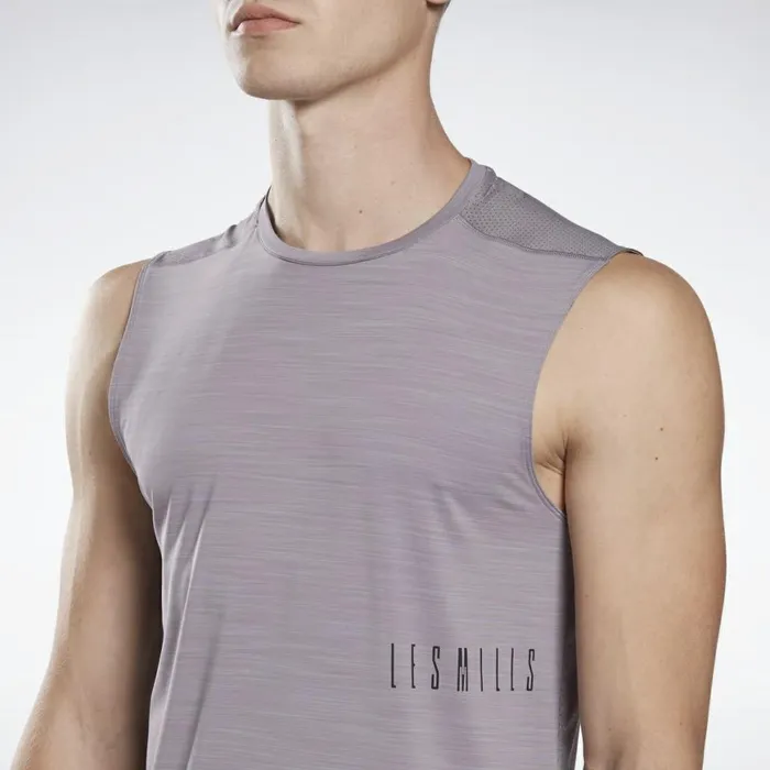 Tank Tops Mens Reebok LES MILLS ACTIVCHILL Sleeveless Tee Gravity Grey