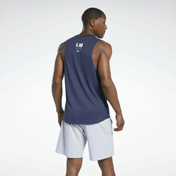 Tank Tops Mens Reebok Les Mills Knit Tank Top Vector Navy