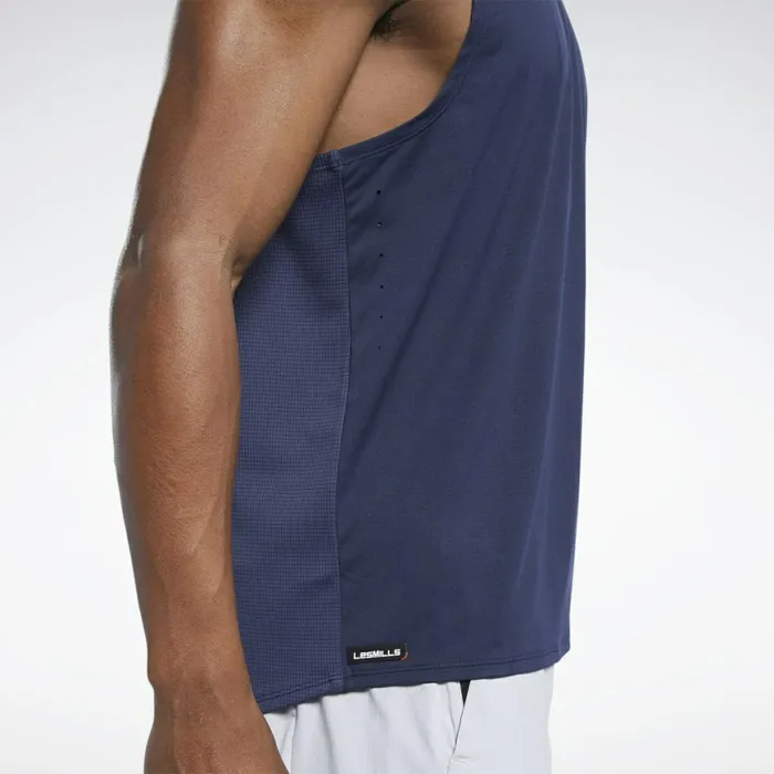 Tank Tops Mens Reebok Les Mills Knit Tank Top Vector Navy