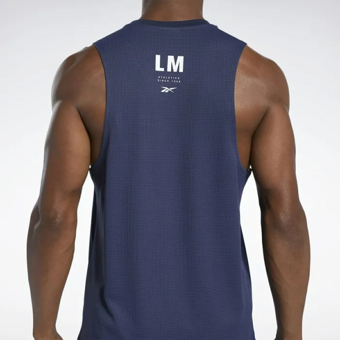 Tank Tops Mens Reebok Les Mills Knit Tank Top Vector Navy