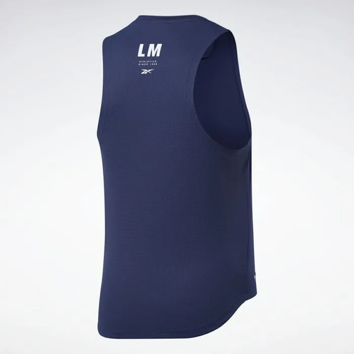 Tank Tops Mens Reebok Les Mills Knit Tank Top Vector Navy