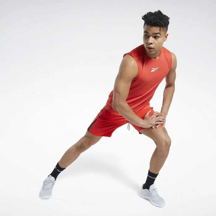 Tank Tops Mens Reebok Workout Ready ACTIVCHILL Sleeveless Tee Instinct Red