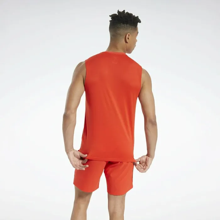 Tank Tops Mens Reebok Workout Ready ACTIVCHILL Sleeveless Tee Instinct Red