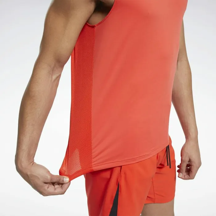 Tank Tops Mens Reebok Workout Ready ACTIVCHILL Sleeveless Tee Instinct Red