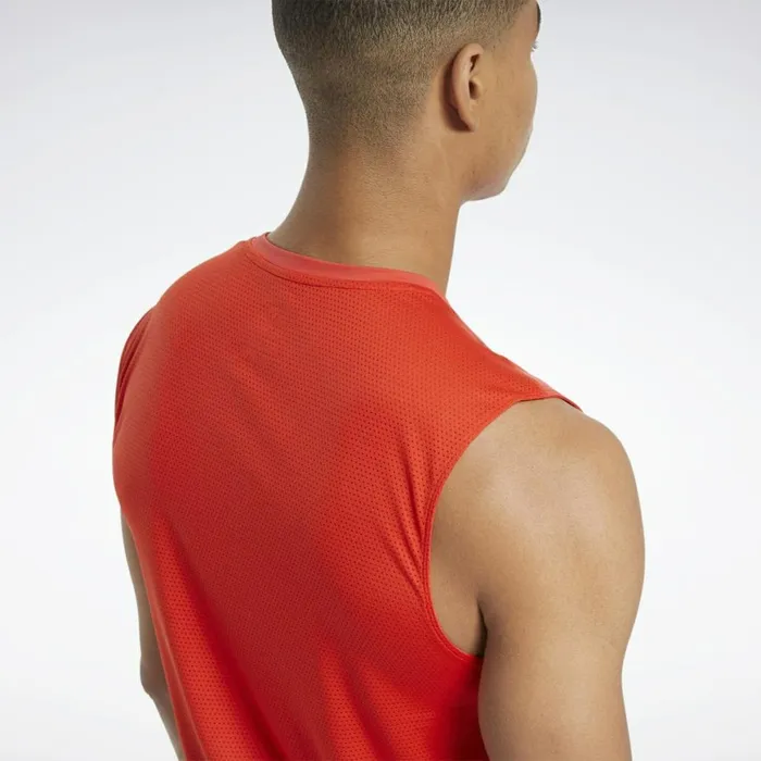 Tank Tops Mens Reebok Workout Ready ACTIVCHILL Sleeveless Tee Instinct Red