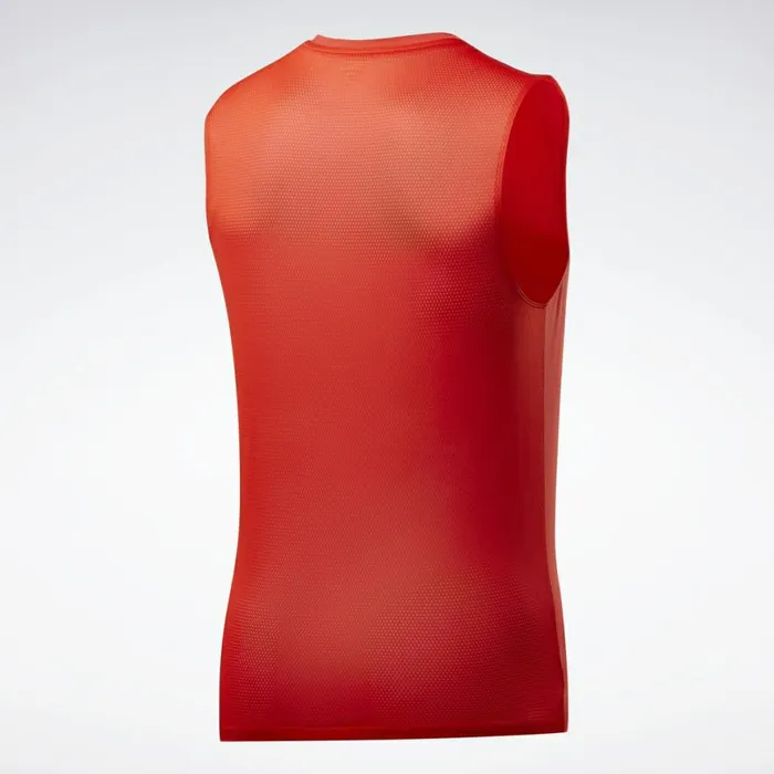 Tank Tops Mens Reebok Workout Ready ACTIVCHILL Sleeveless Tee Instinct Red