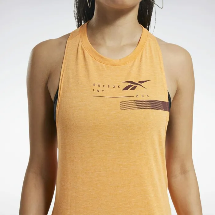 Tank Tops Womens Reebok ACTIVCHILLCOTTON Graphic Tank Top High Vis Orange