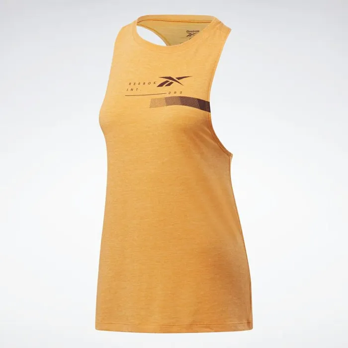 Tank Tops Womens Reebok ACTIVCHILLCOTTON Graphic Tank Top High Vis Orange