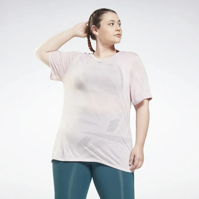 Tank Tops Womens Reebok Burnout TShirt Plus Size Frost Berry