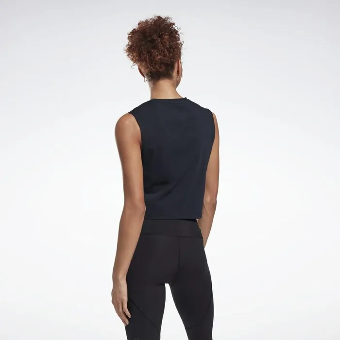 Tank Tops Womens Reebok Vector Cotton Crop Tank Top Black