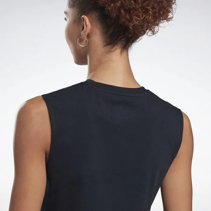 Tank Tops Womens Reebok Vector Cotton Crop Tank Top Black