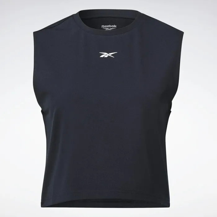 Tank Tops Womens Reebok Vector Cotton Crop Tank Top Black