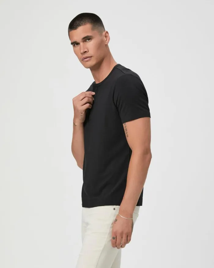 Tees Men PAIGE Harwood Short Sleeve Henley 8211 Black Tees Men PAIGE Harwood Short Sleeve Henley 8211 Black