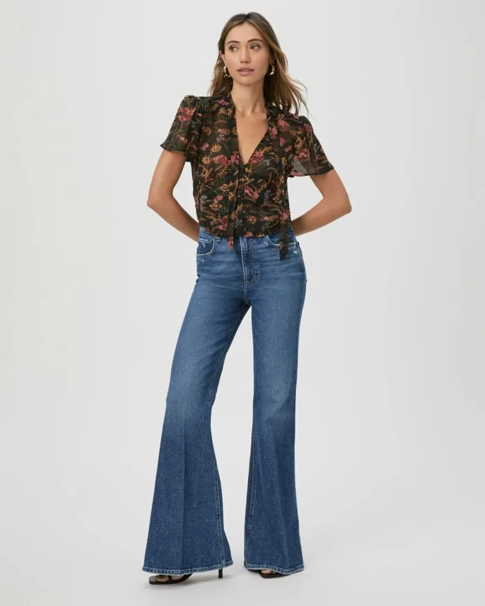 Tops and Blouses Women PAIGE Ayla Blouse 8211 Black Multi Silk Tops and Blouses Women PAIGE Ayla Blouse 8211 Black Multi Silk