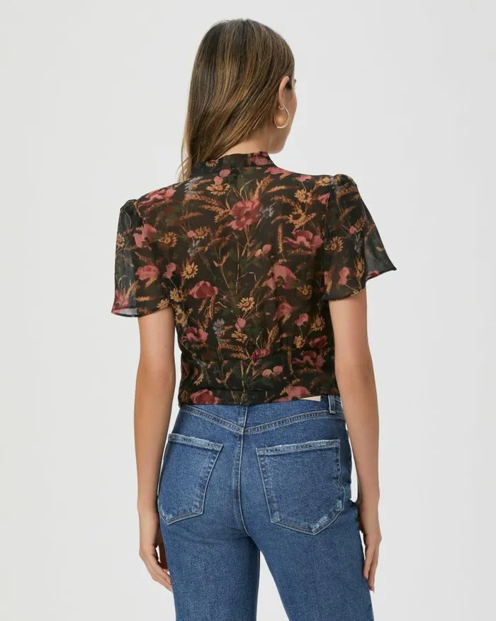 Tops and Blouses Women PAIGE Ayla Blouse 8211 Black Multi Silk Tops and Blouses Women PAIGE Ayla Blouse 8211 Black Multi Silk