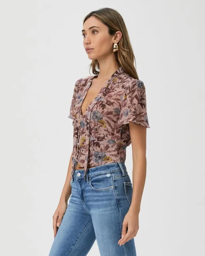 Tops and Blouses Women PAIGE Ayla Blouse 8211 Dark Primrose Multi Silk Tops and Blouses Women PAIGE Ayla Blouse 8211 Dark Primrose Multi Silk