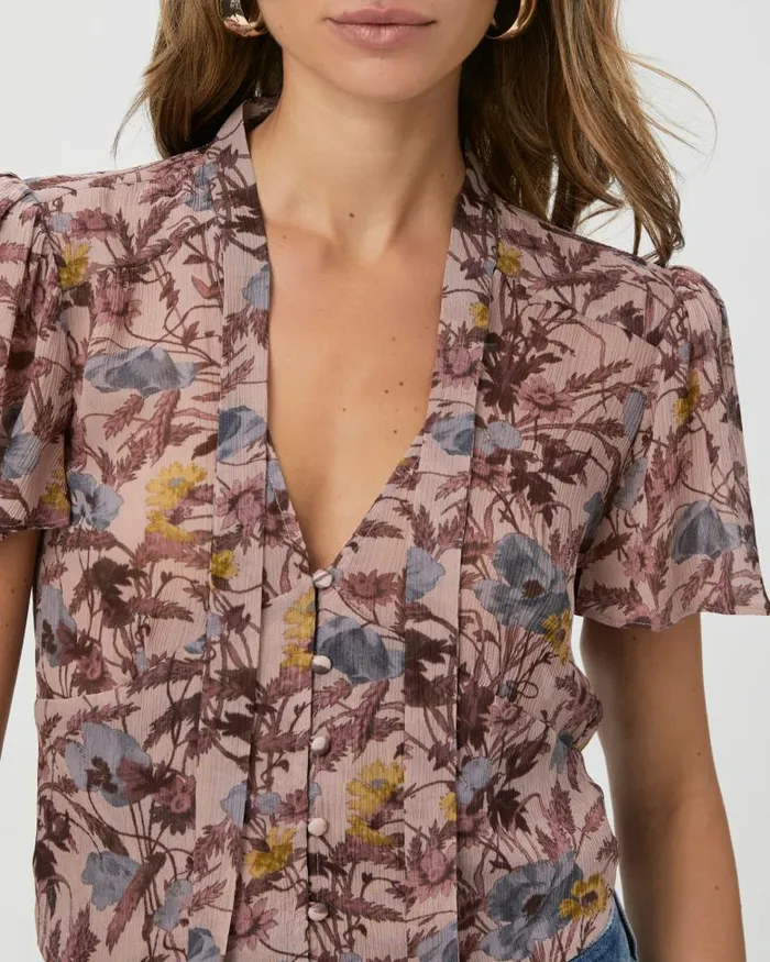 Tops and Blouses Women PAIGE Ayla Blouse 8211 Dark Primrose Multi Silk Tops and Blouses Women PAIGE Ayla Blouse 8211 Dark Primrose Multi Silk