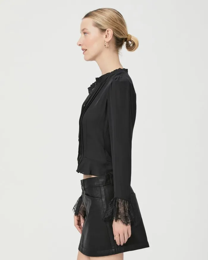 Tops and Blouses Women PAIGE Franca Blouse 8211 Black Silk Tops and Blouses Women PAIGE Franca Blouse 8211 Black Silk