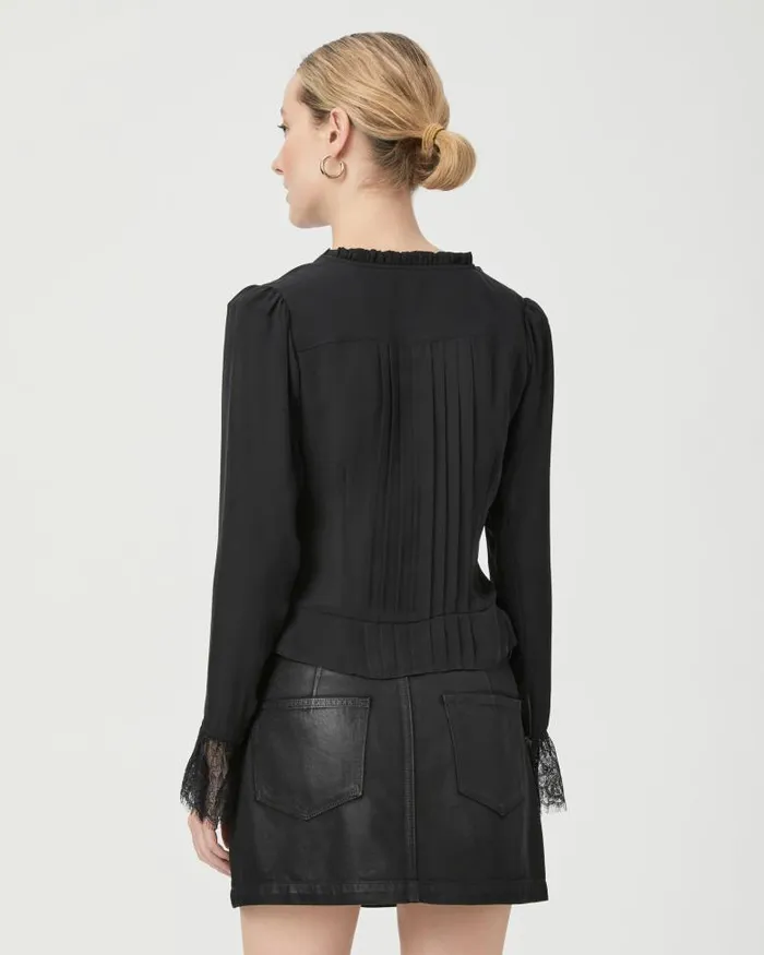 Tops and Blouses Women PAIGE Franca Blouse 8211 Black Silk Tops and Blouses Women PAIGE Franca Blouse 8211 Black Silk