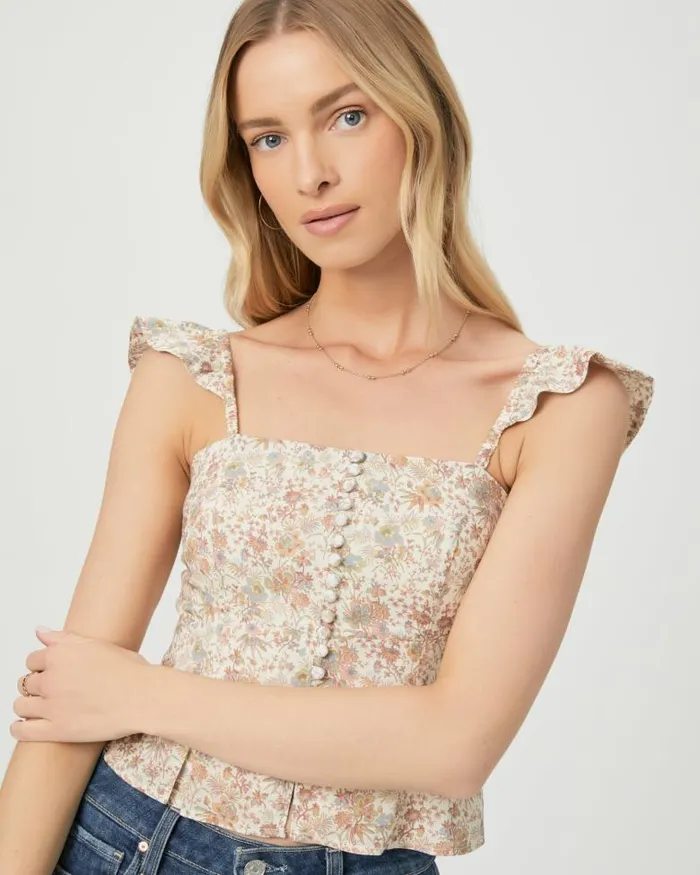 Tops and Blouses Women PAIGE Luce Top 8211 Ivory Multi