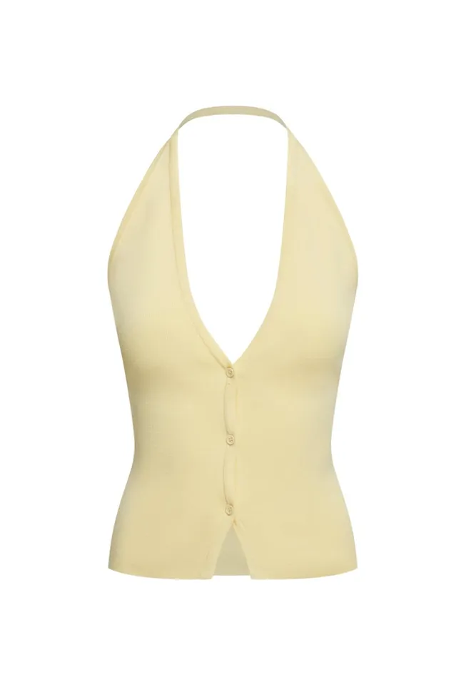 Tops Women Lioness Fashion BRAT HALTER TOP Butter Tops Women Lioness Fashion BRAT HALTER TOP Butter