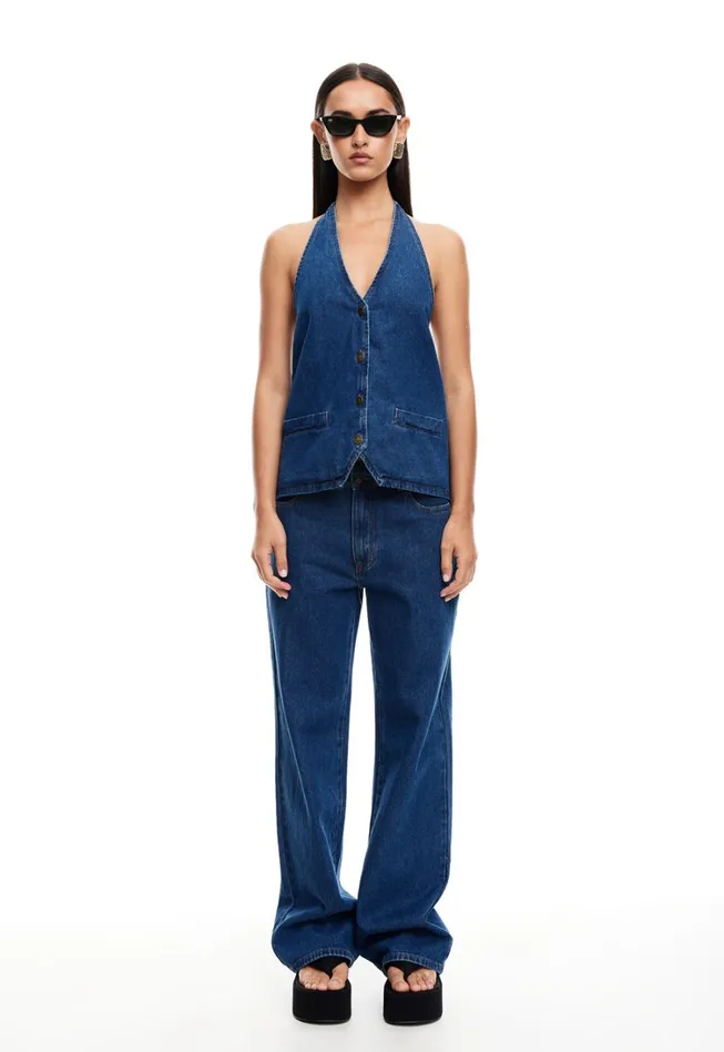Tops Women Lioness Fashion HILLS HALTER Dark Denim