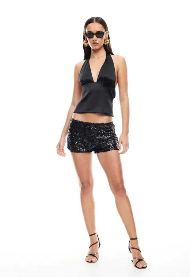 Tops Women Lioness Fashion OPULENCE HALTER TOP Onyx