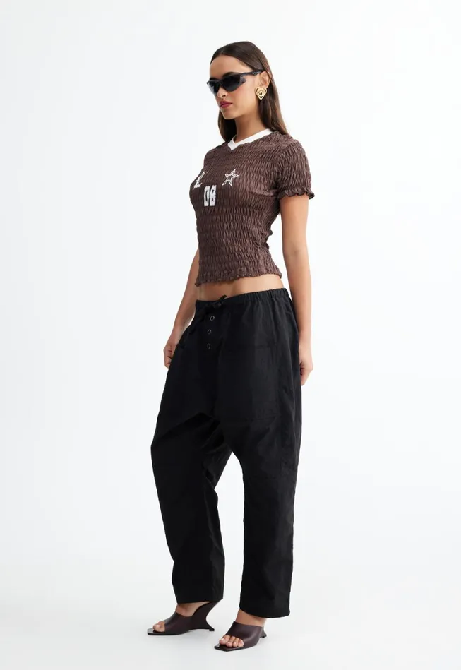 Tops Women Lioness Fashion SCRUNCHED SPECTATE TOP Coffee Tops Women Lioness Fashion SCRUNCHED SPECTATE TOP Coffee