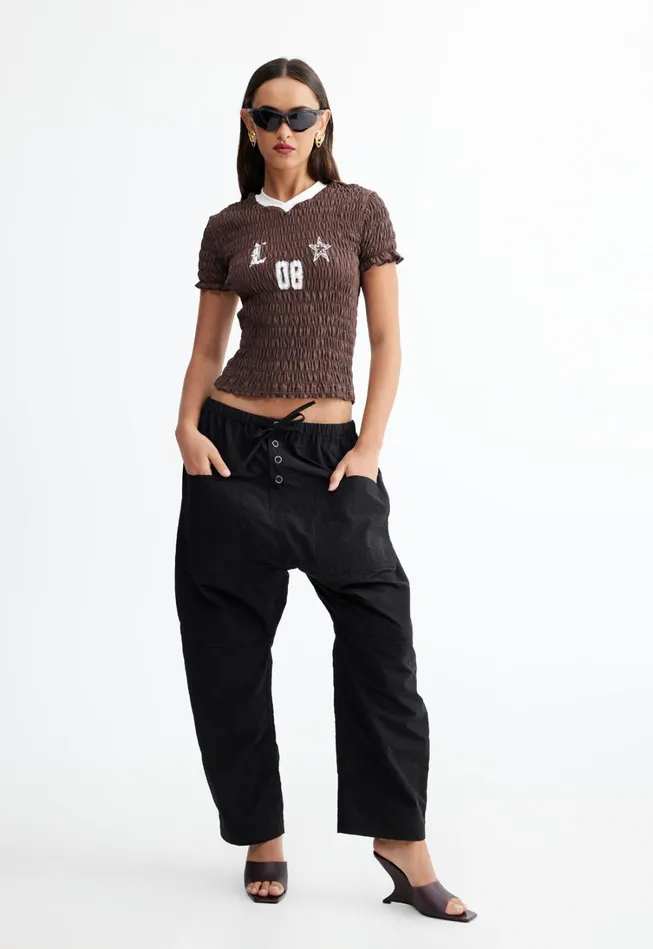 Tops Women Lioness Fashion SCRUNCHED SPECTATE TOP Coffee Tops Women Lioness Fashion SCRUNCHED SPECTATE TOP Coffee