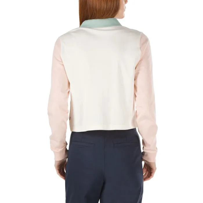Tops Women Vans Core Skate Long Sleeve Crop Polo Shirt Peachy Keen Tops Women Vans Core Skate Long Sleeve Crop Polo Shirt Peachy Keen