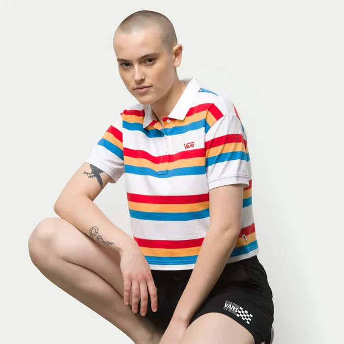 Tops Women Vans Long Haul Polo Top White Tops Women Vans Long Haul Polo Top White