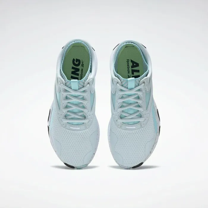 Training Shoes Womens Reebok HIIT Shoes Chalk Blue Neon Mint Ftwr White