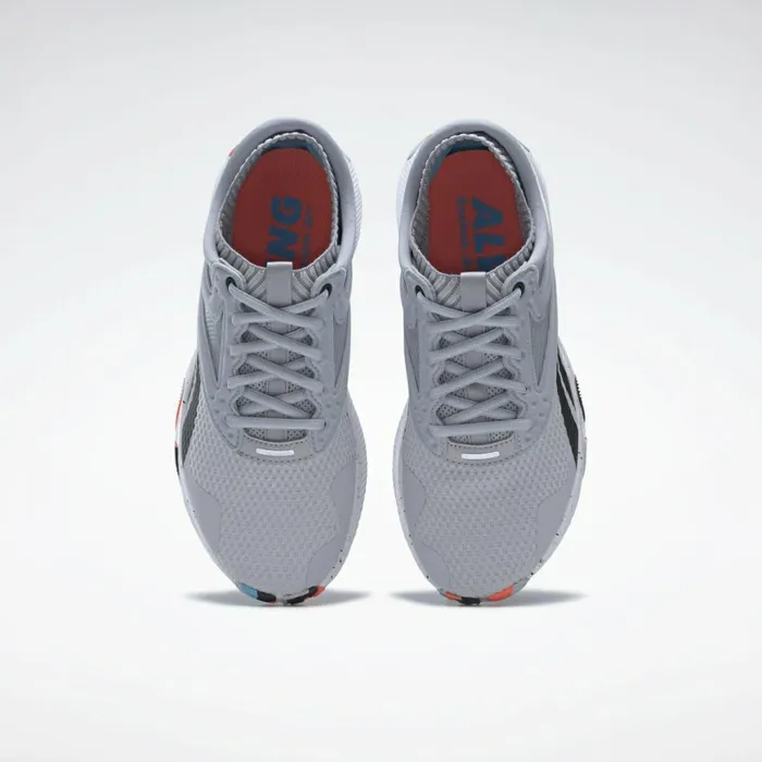 Training Shoes Womens Reebok HIIT Shoes Cold Grey 2 Orange Flare Radiant Aqua