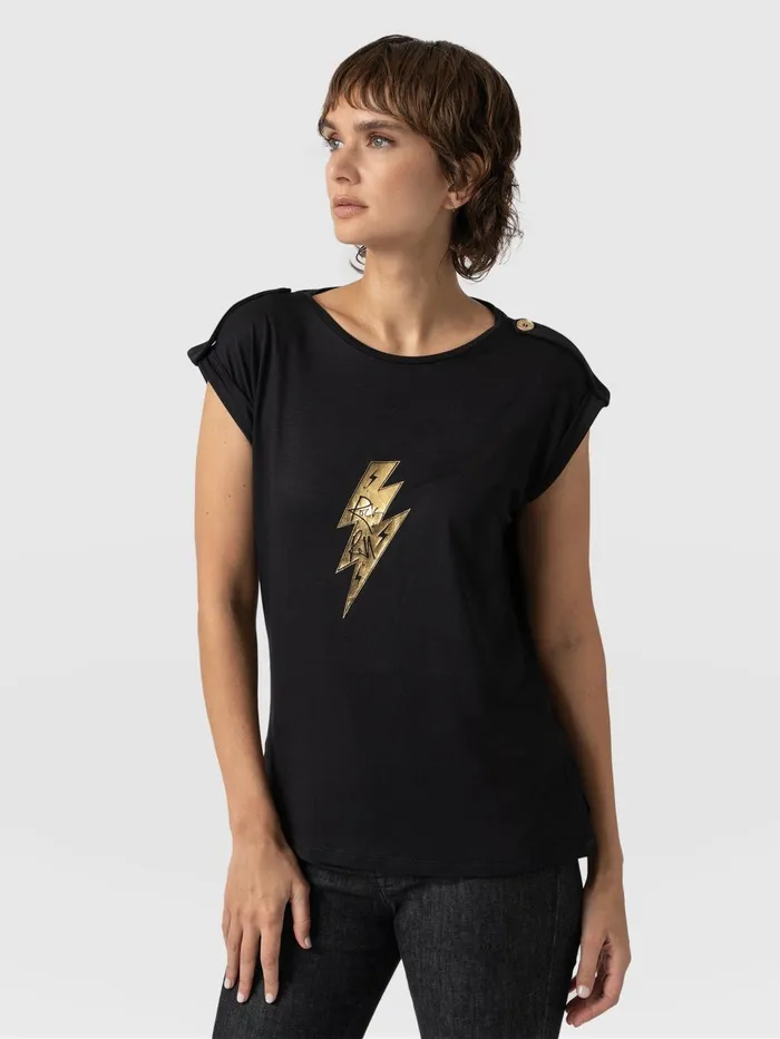 Turn Up Tee 8211 Black Rock N Roll Black Rock N Roll Women Saint And Sofia TShirts and Tanks