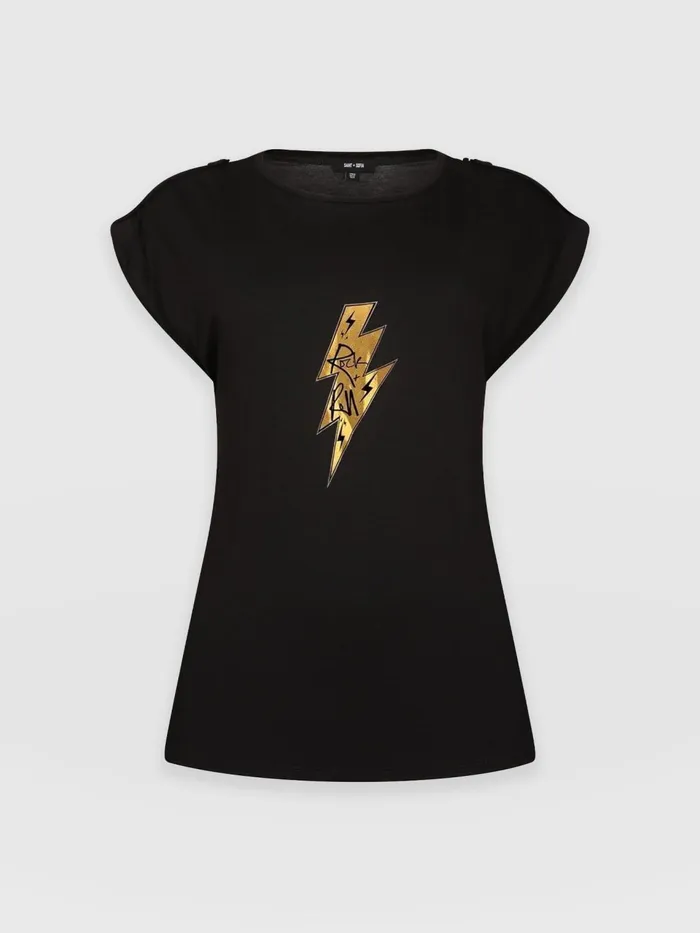Turn Up Tee 8211 Black Rock N Roll Black Rock N Roll Women Saint And Sofia TShirts and Tanks