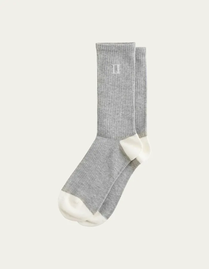 Underwear Men Les Deux William 2Pack Socks 8211 Light Grey MelangeWhite