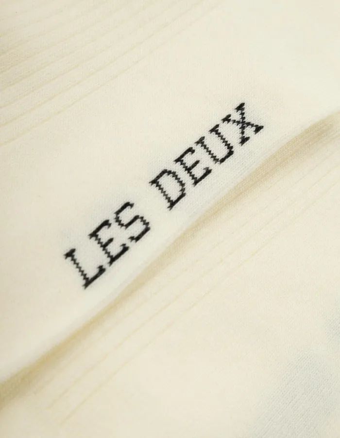 Underwear Men Les Deux Woods Rib Stripe Socks 8211 2Pack 8211 Off WhiteBlack