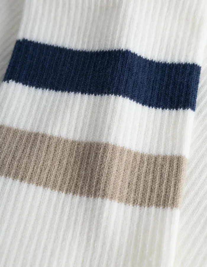 Underwear Men Les Deux Woods Rib Stripe Socks 8211 2Pack 8211 Off WhiteMidnight Blue