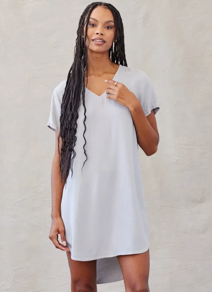 VNeck Tee Dress 8211 Foggy Sky Women Bella Dahl Mini Dresses