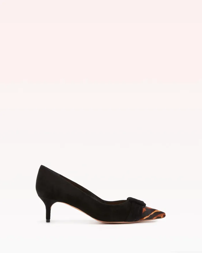 Vicky 55 Kitten Heel Pump In Black and Leopard Alexandre Birman Black Women Alexandre Birman Pumps Vicky 55 Kitten Heel Pump In Black and Leopard Alexandre Birman Black Women Alexandre Birman Pumps